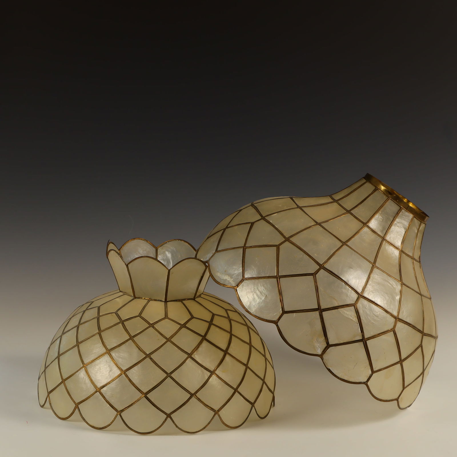 Two Capiz shell lampshades (1 of 3)