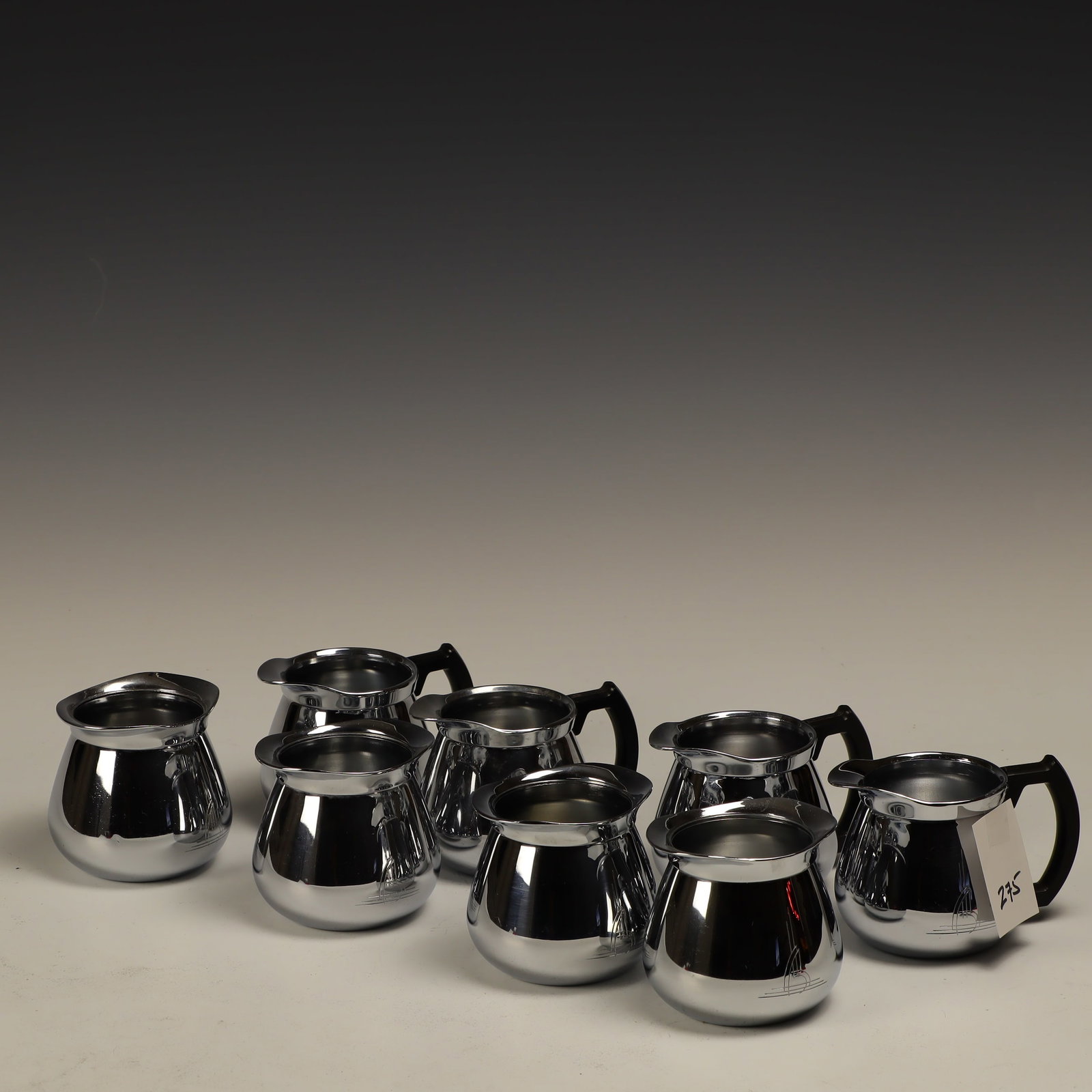 Four sets of vintage mid century Sunbeam creamer and sugar: Four sets of vintage mid century Sunbeam creamer and sugar stainless steel