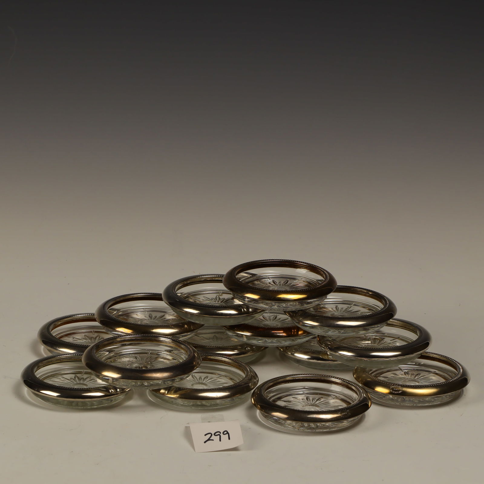 Leonard made in Italy silver plate rimmed coasters 9 pcs and 5 others (1 of 1)