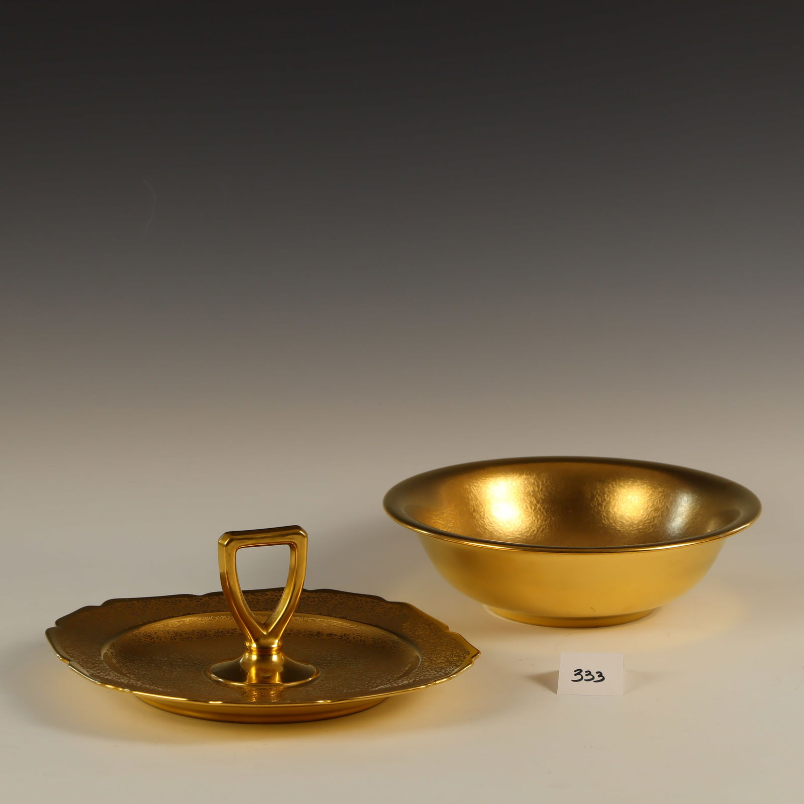 Vintage Pickard gold three serving trays (1 of 3)