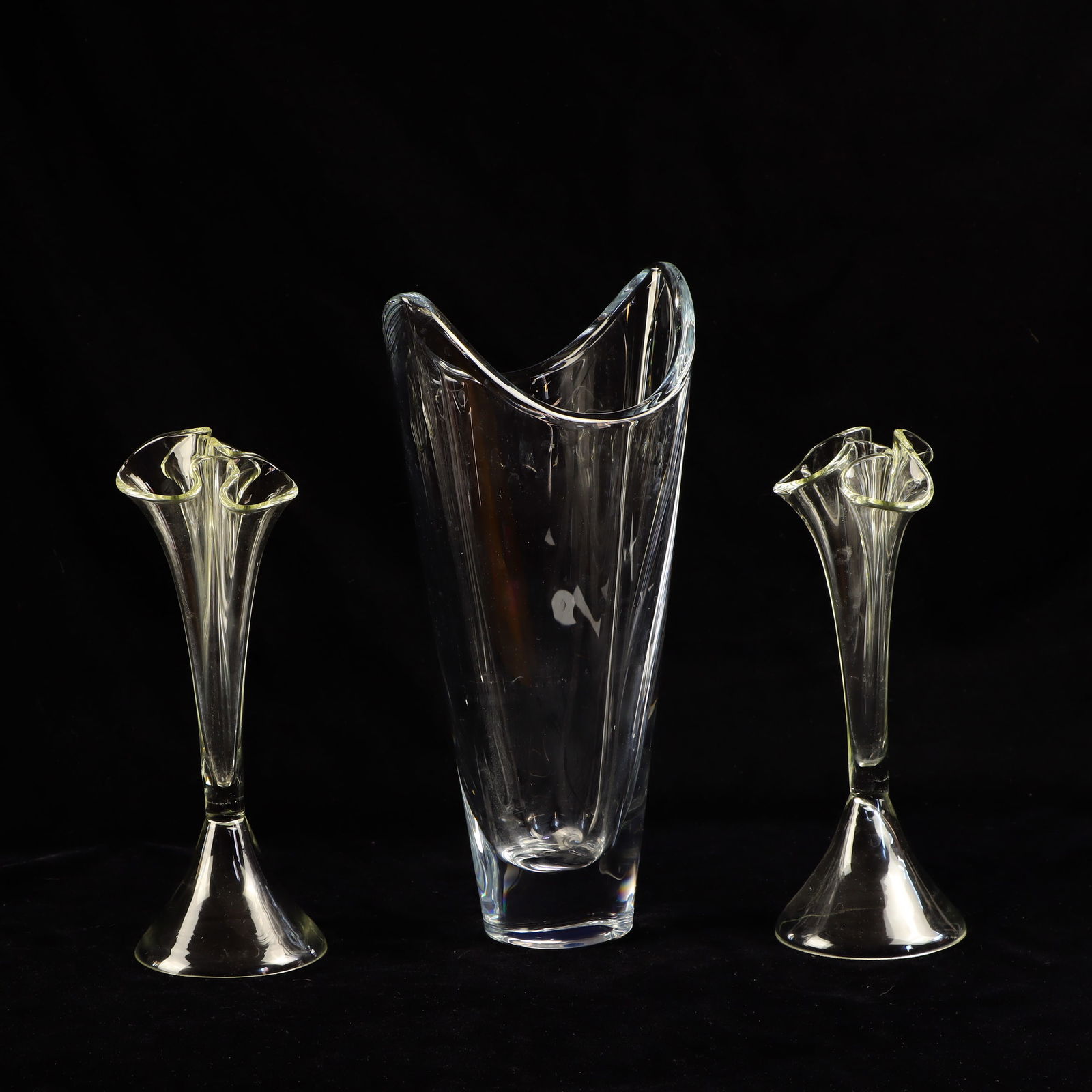 Lot of Three Vintage Crystal Vases (1 of 2)