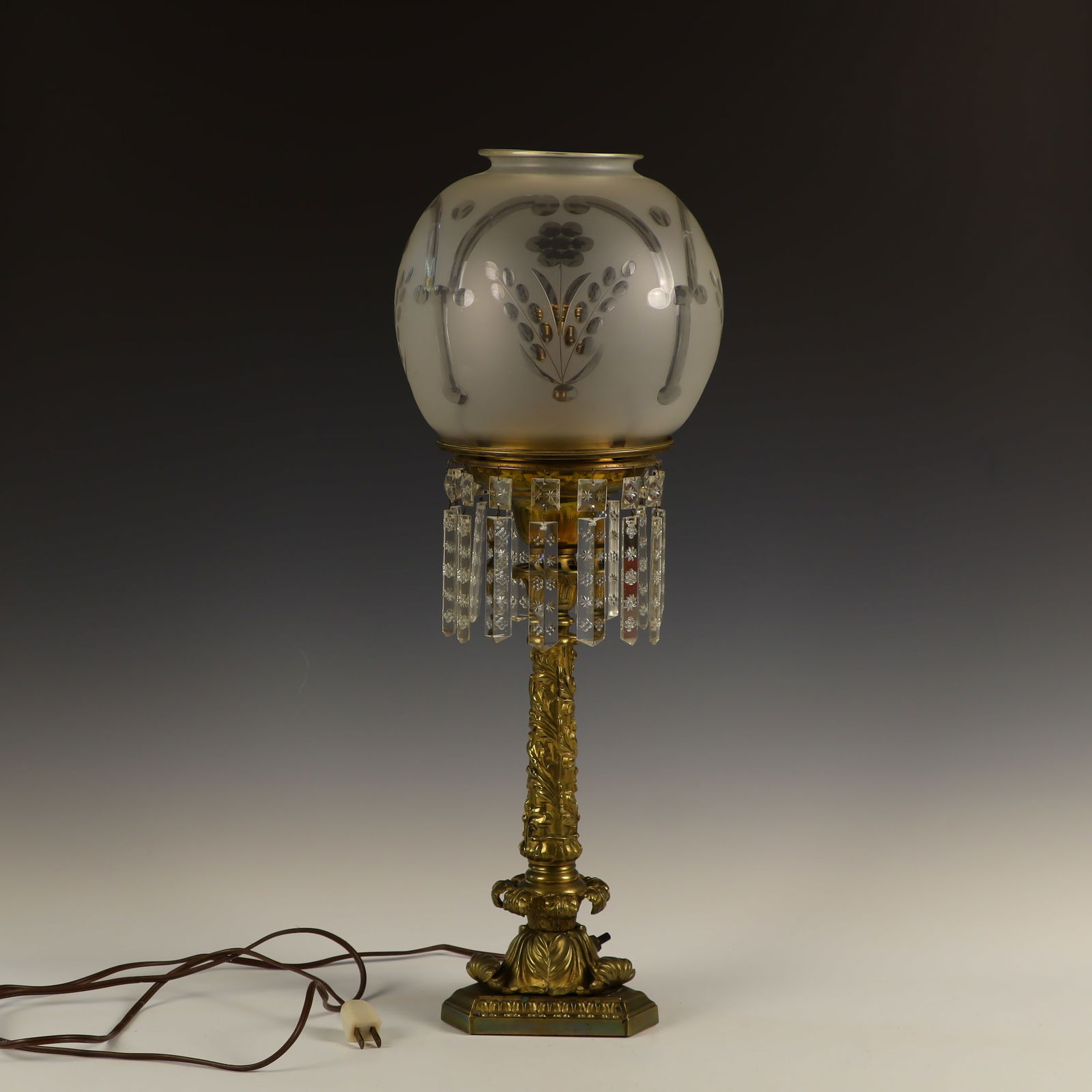 Antique Lamp with crystal prisms (1 of 4)