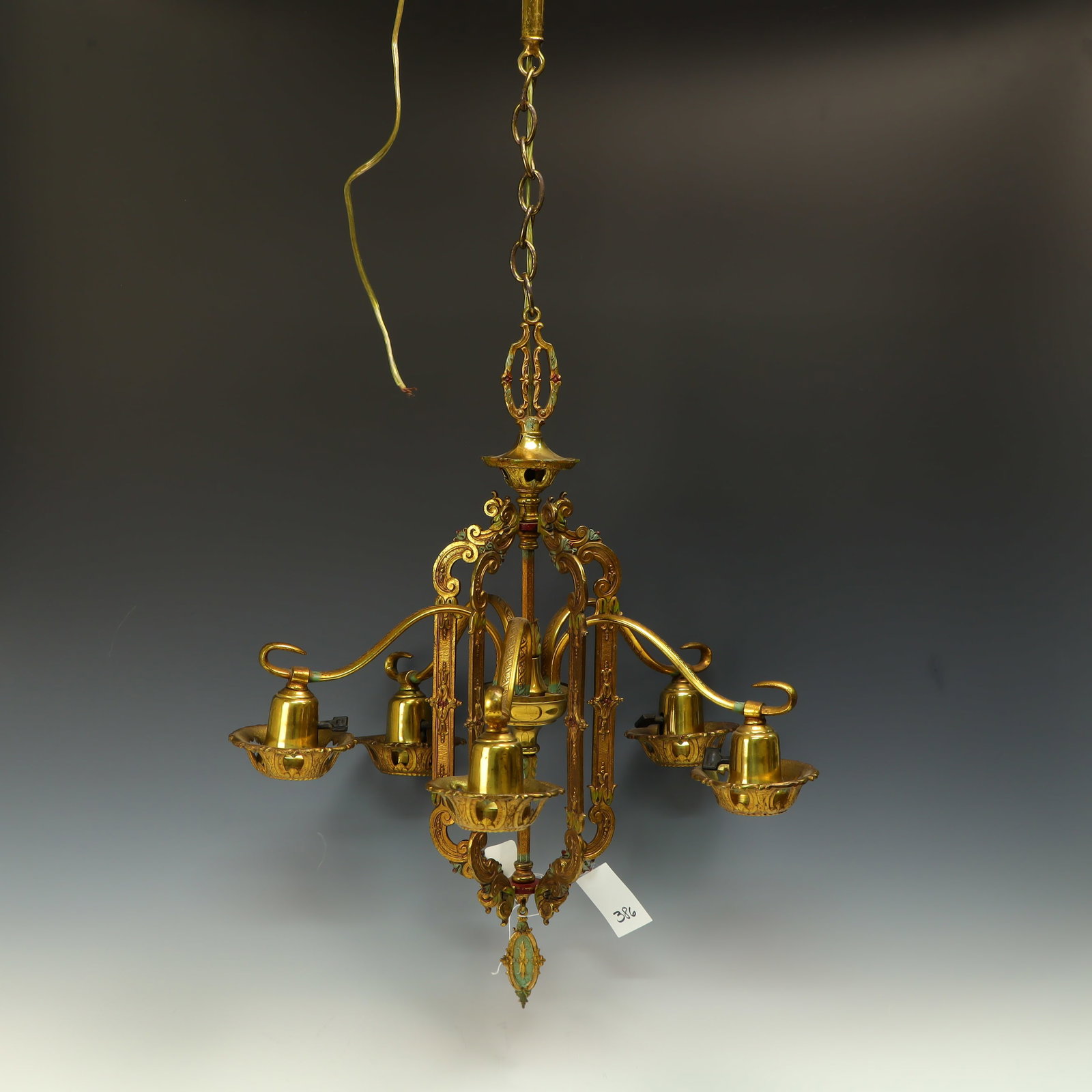 Brass gold gilt light fixture (1 of 1)