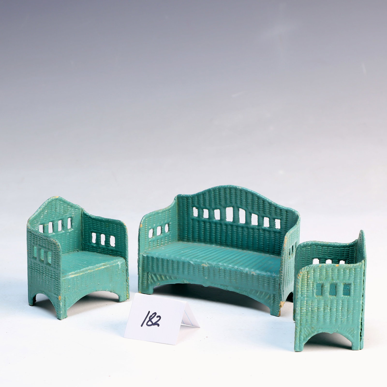 Vintage wicker sofa and chair Doll house set (1 of 3)