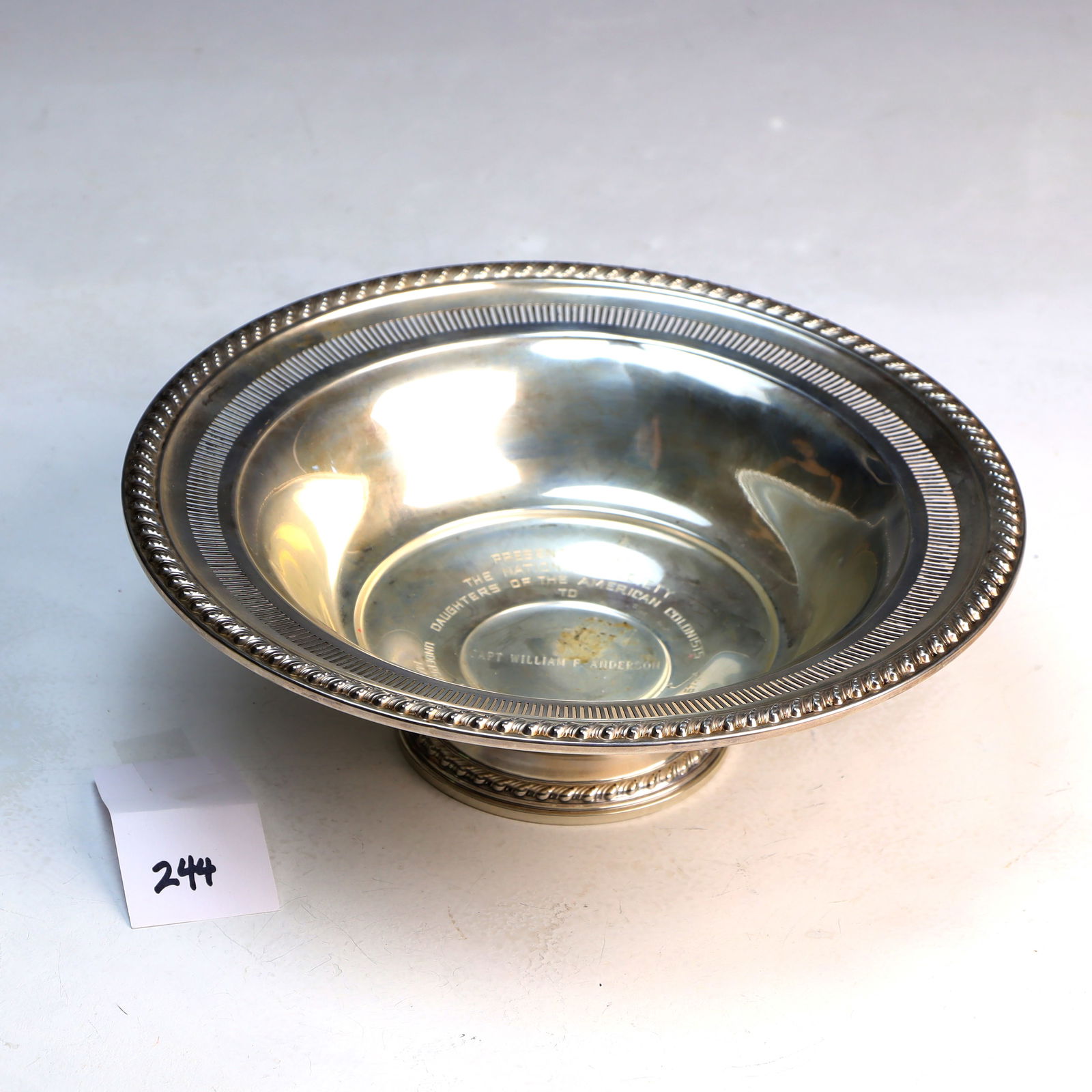 Sterling silver reticulated weighted bowl by Rogers (1 of 4)