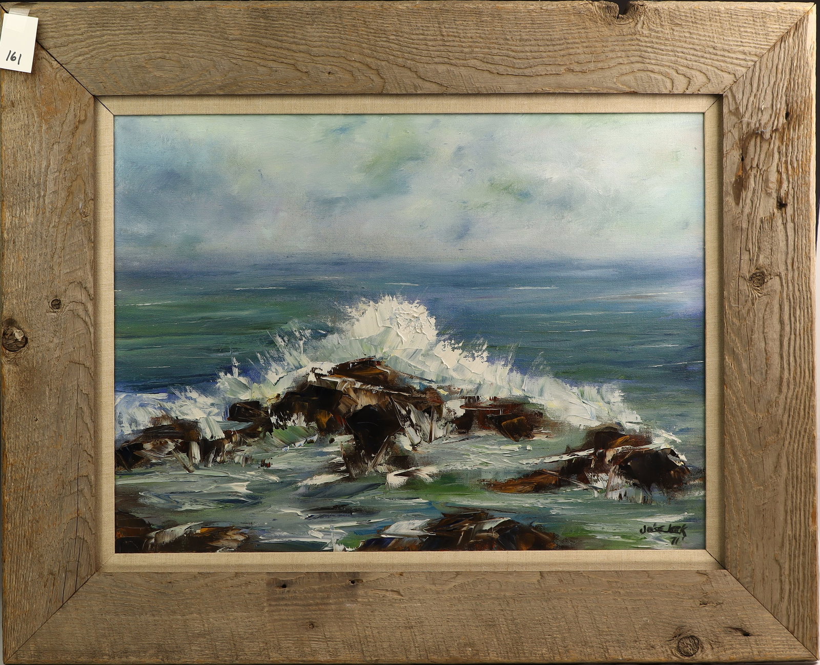 Original painting on canvas Wave by Jose 1971: Original painting on canvas Wave by Jose (last name is illegible) 1971, 25.5X32 inches