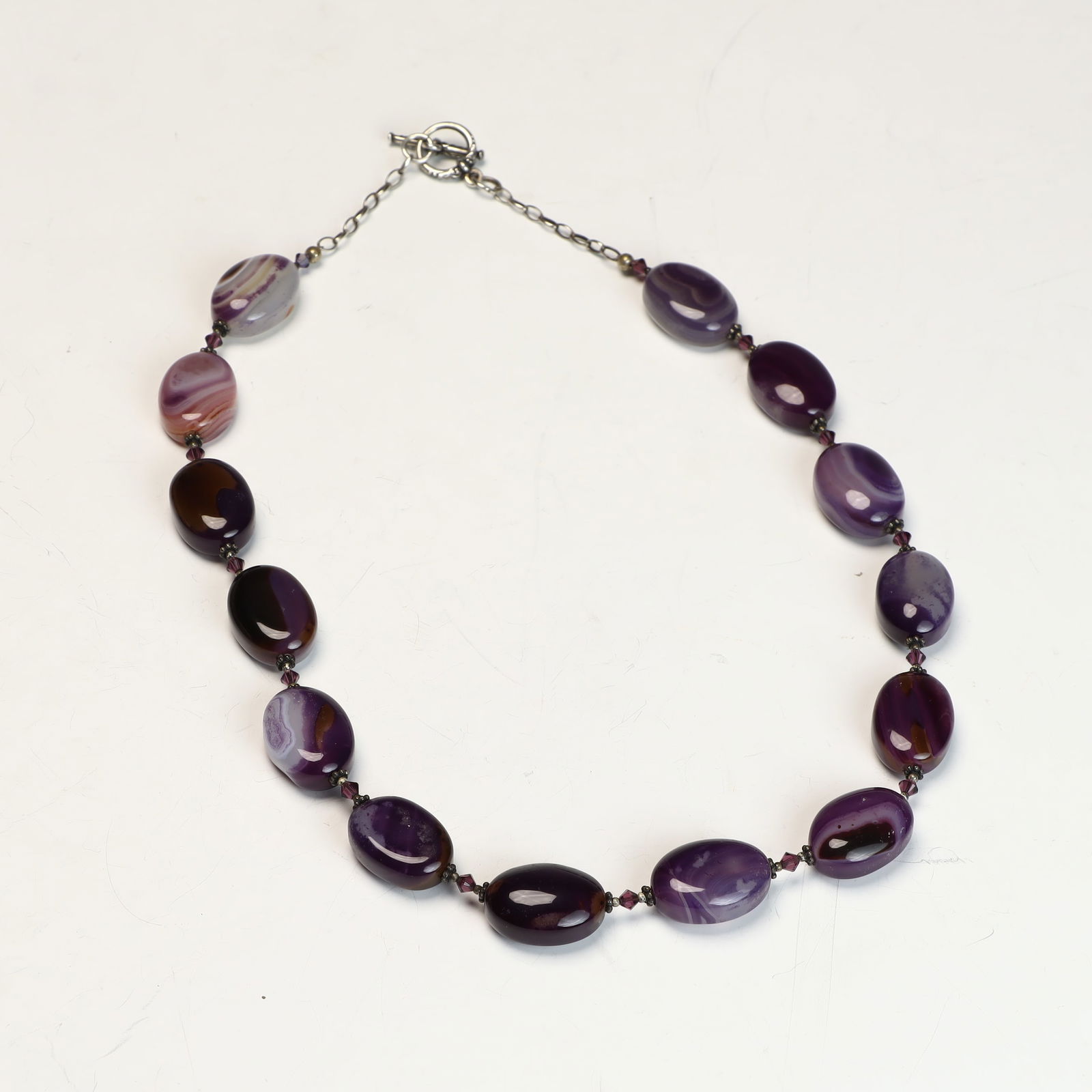 Sterling Silver Amethyst bead necklace (1 of 2)
