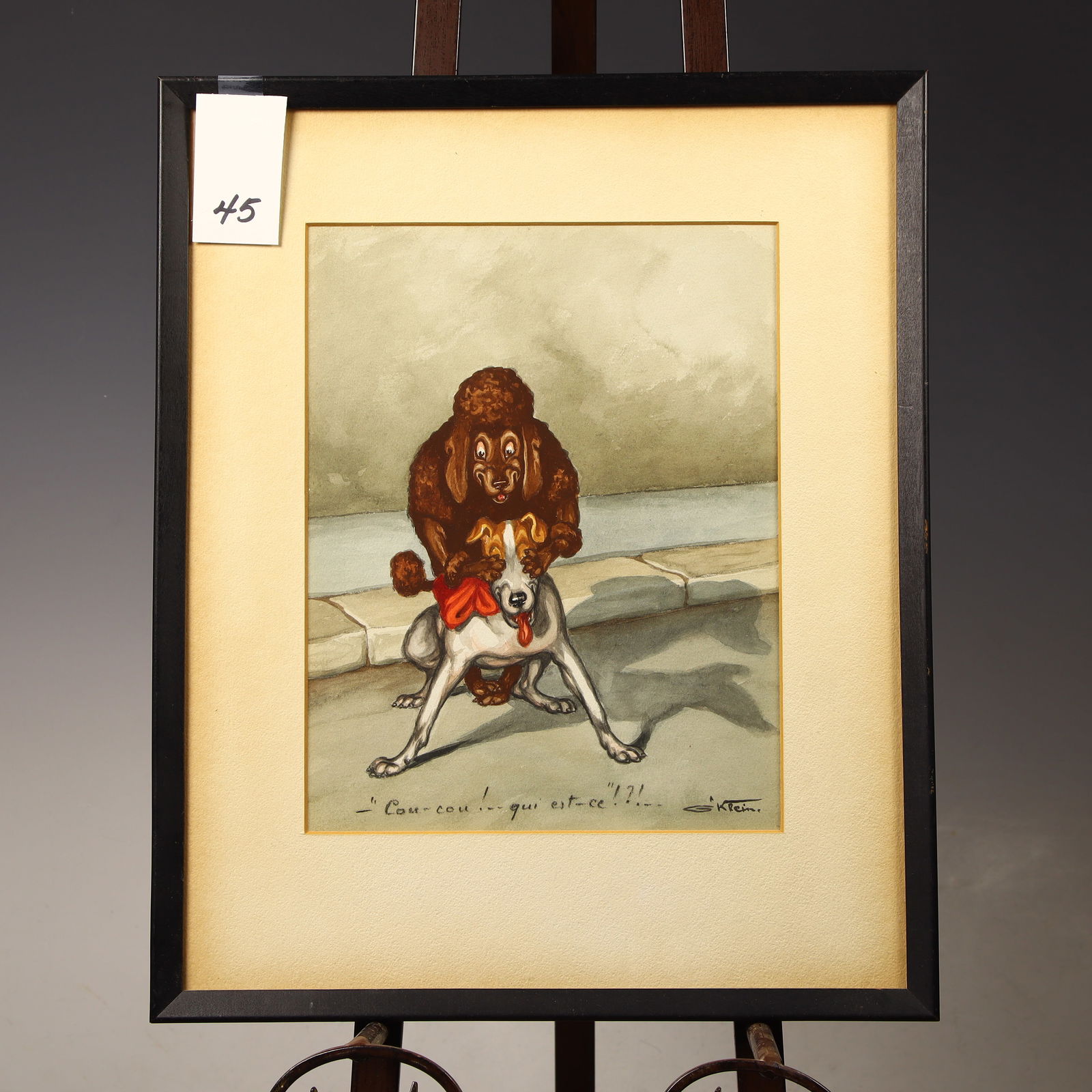 Boris O’Klein original Watercolor signed dog art (1 of 3)