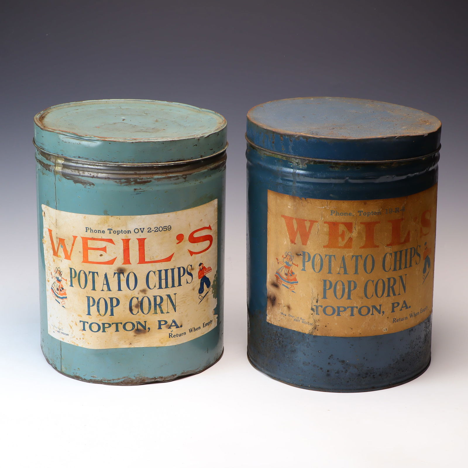 Vintage Potato Chip Cans