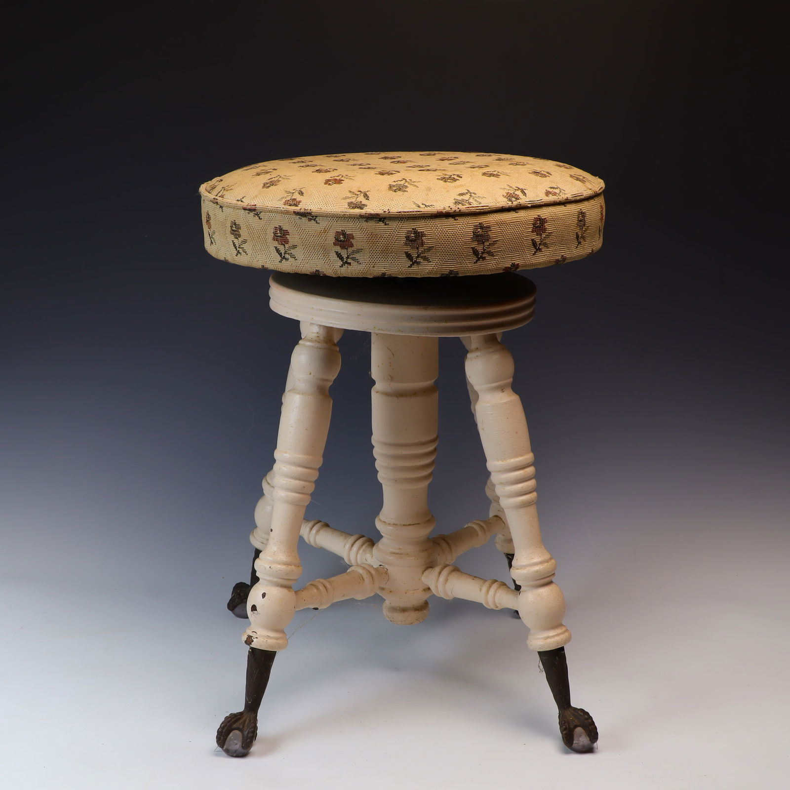 Antique Victorian claw foot glass ball stool (1 of 2)