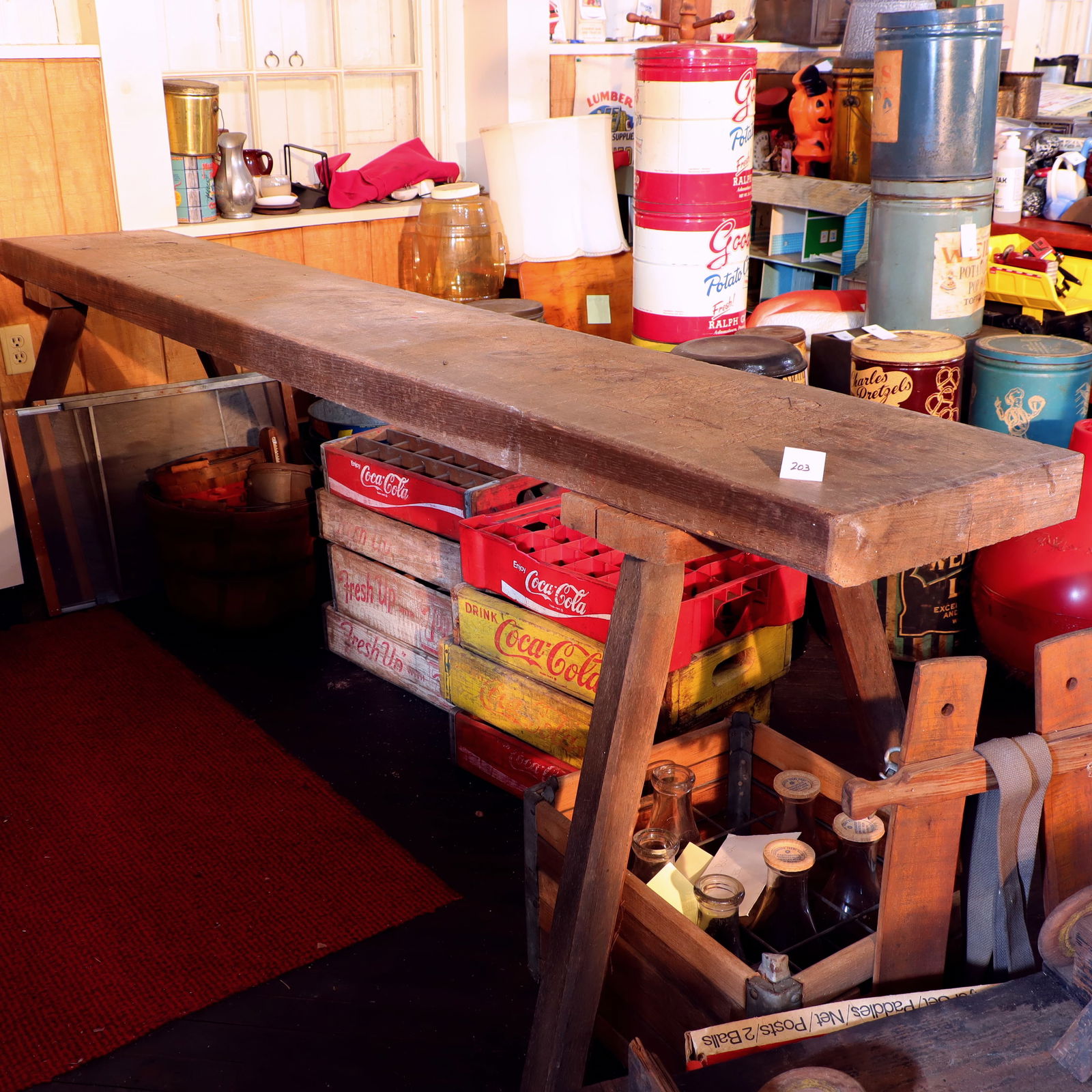 Old Thick Primitive butcher table (1 of 2)