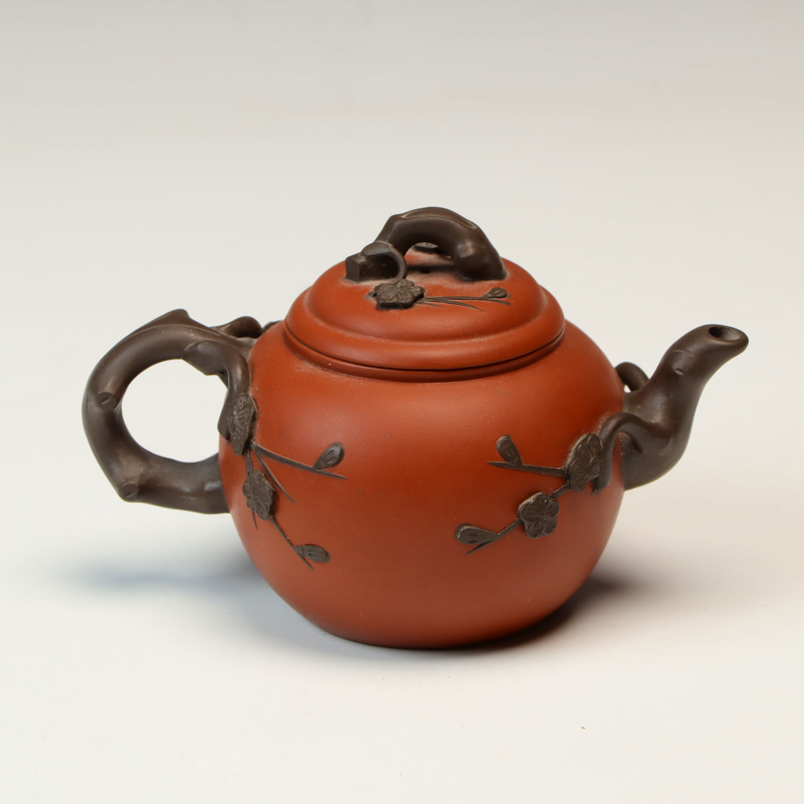 Vintage Signed Chinese red ware mini teapot (1 of 6)
