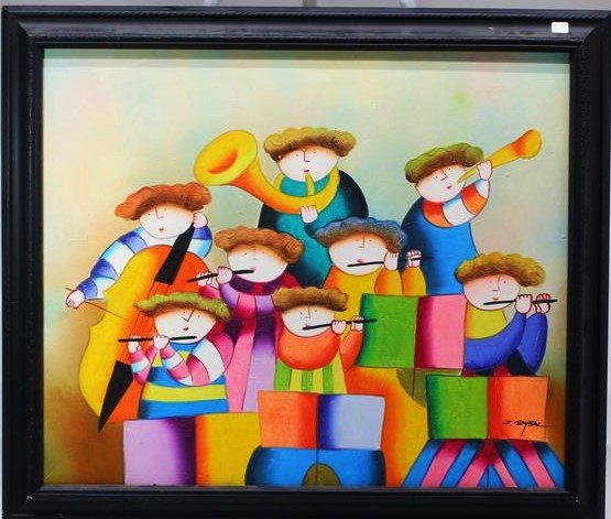 Joyce Roybal Original Oil on Canvas Puffy People (1 of 2)