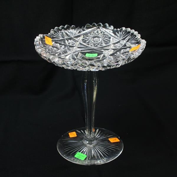 Signed Libbey Tall Compote ABP American Brilliant Cut (1 of 1)