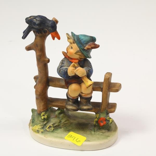 Vintage Hummel Mischief Maker Boy on Fence with Crow (1 of 1)