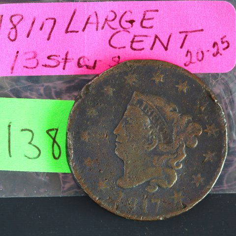1817 Large Cent Coronet Head, 13 Stars (1 of 2)