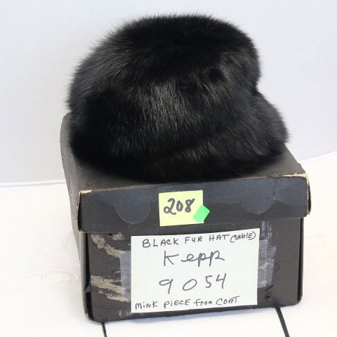Genuine Mink Fur Hat – Black – Harry K Ott womens (1 of 1)
