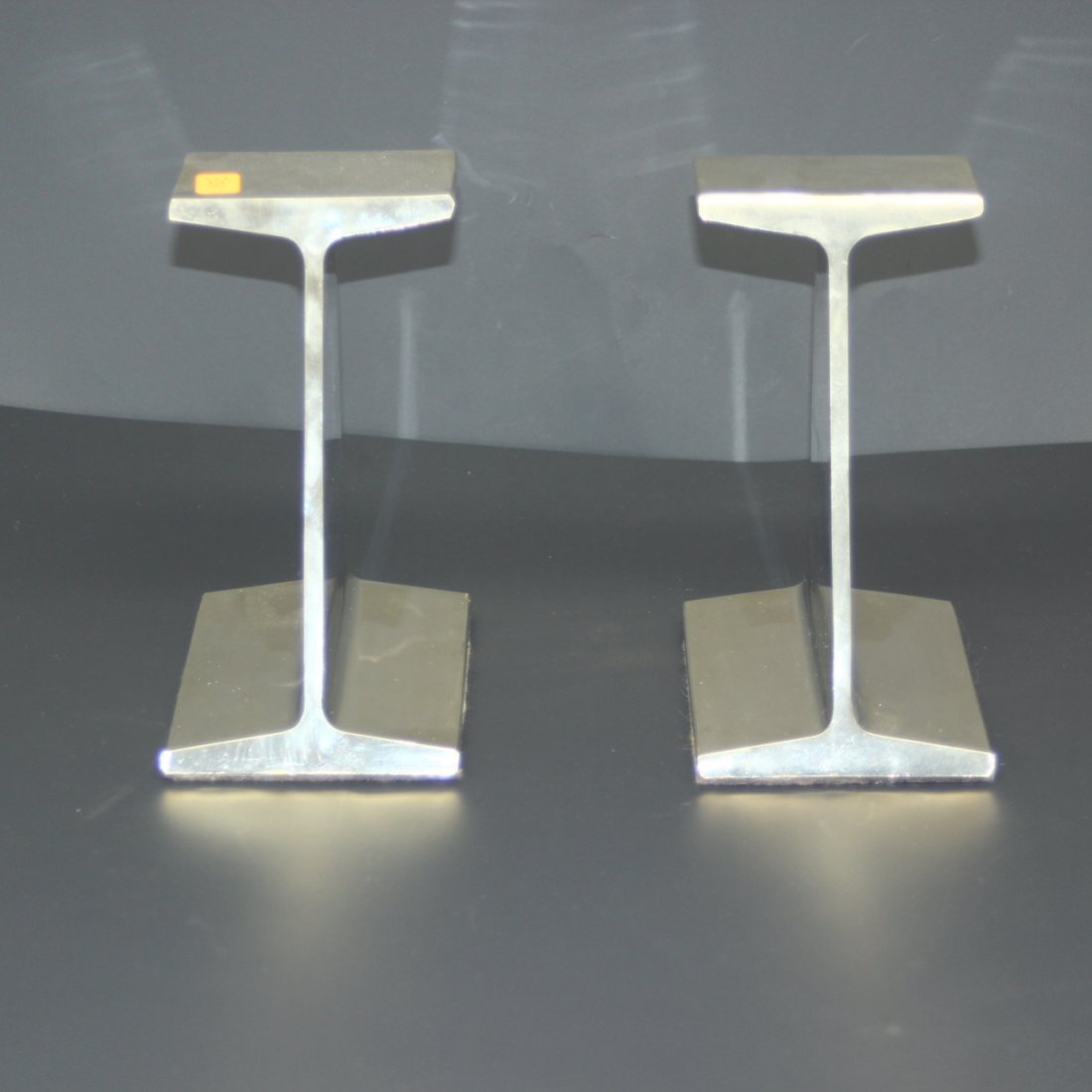 Pair Mid Century Chrome I Beam Bookends (1 of 2)