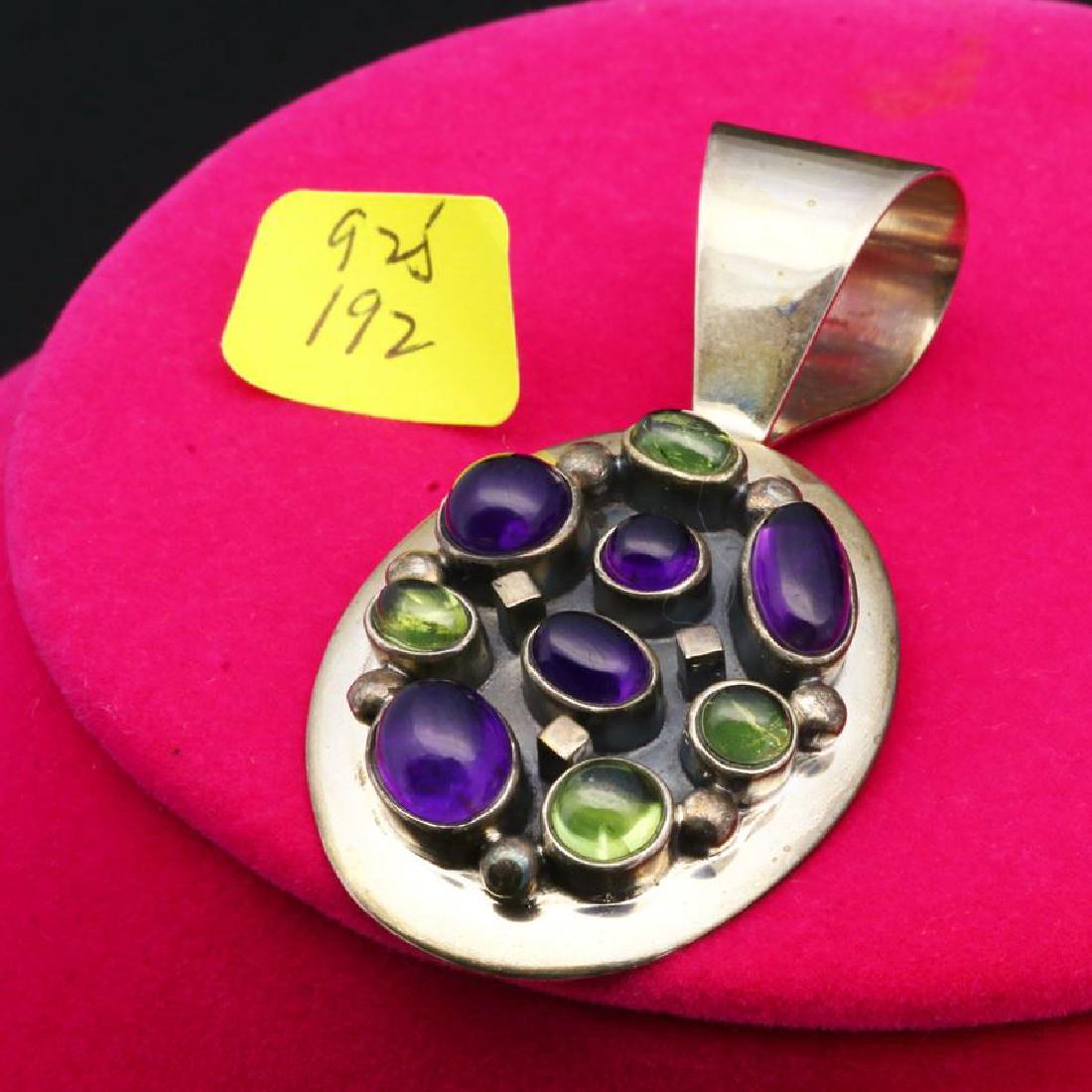 Jay King Amethyst Peridot Sterling Silver Pendant (1 of 1)