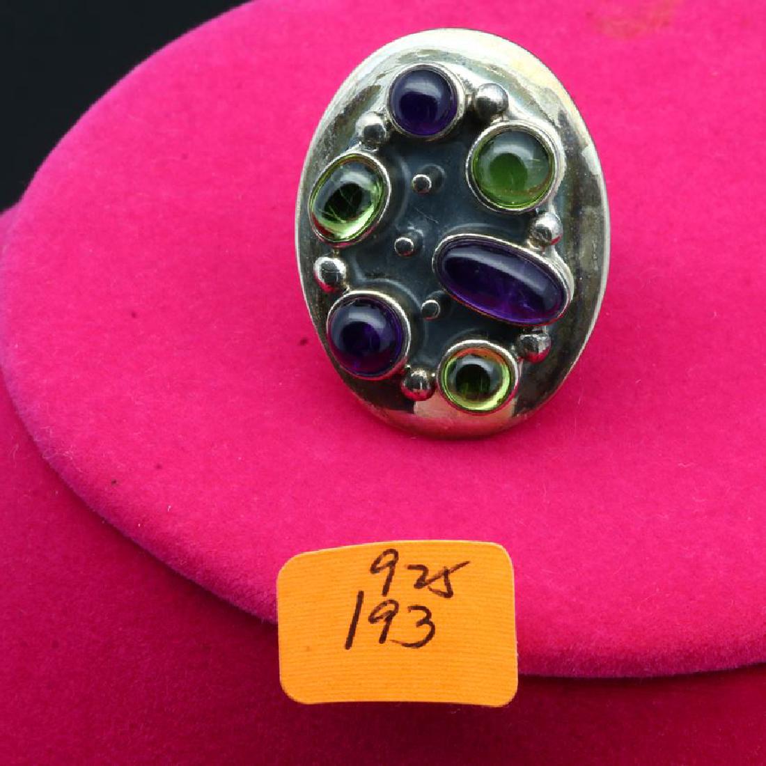 Jay King Amethyst Peridot Sterling Silver Ring (1 of 2)