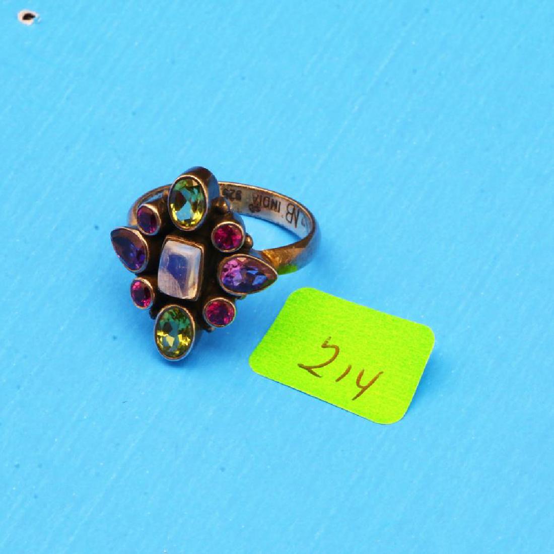 MultiColor Gemstone Ring Sterling Silver Moonstone (1 of 1)