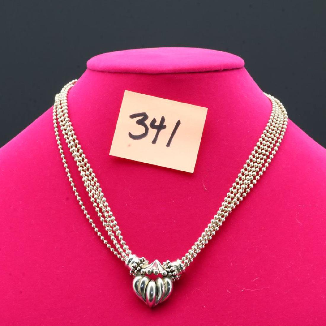 Joseph Esposito Multistrand Sterling Silver Neclace: 1.8oz, 18" long, marked ESPO SIG 925