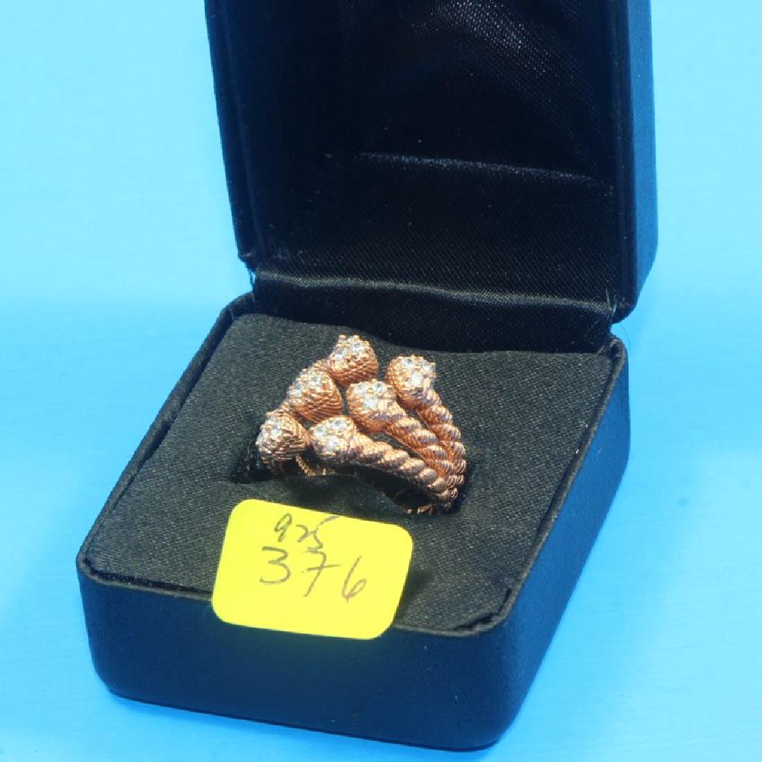 Judith Ripka Sterling Silver CZ Rope Ring Hearts (1 of 1)