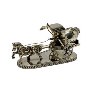 Sterling Silver Judaica Carriage Besamim By Netafim: Sterling Silver Judaica Carriage Besamim By Netafim, total weight 236 grams ,Size : 15 cm x6.2 cm