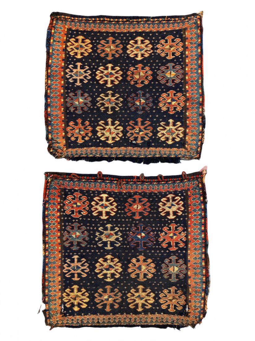 Rare Pair of antique Shahsavan Sommak bag face (1 of 11)