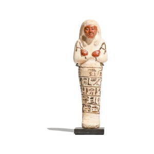 Egyptian New Kingdom White Painted Ushabti.