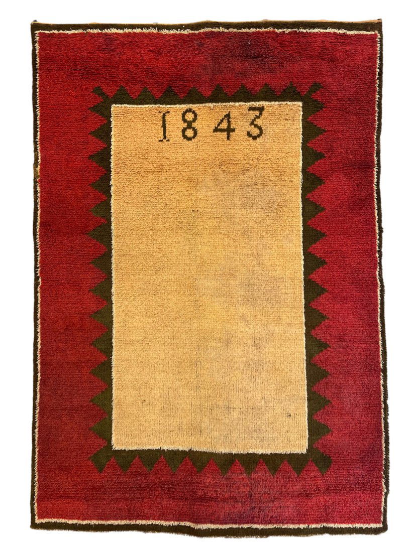 Antique and Rare Swedish Wool Rug Dated 1843 (1 of 5)