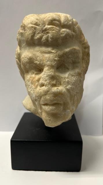 Roman marble head of a satyr.8in (1 of 4)