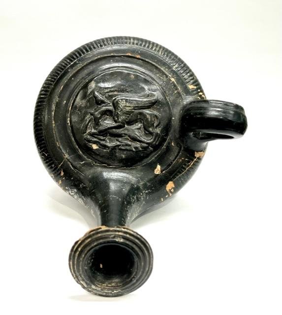 A Greek Apulian black-glazed guttus. (1 of 5)