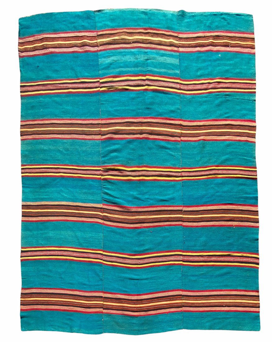 Antique Zuni Banded Blanket / Mexican Kilim Rio Grande Last Quarter 19th Century (1 of 8)