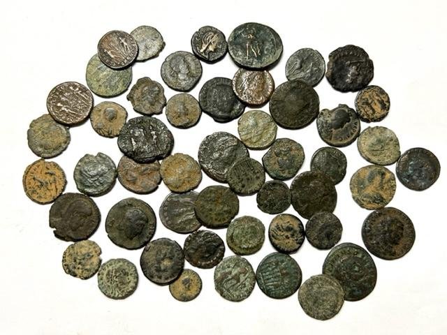Lot of Fifty Ancient Roman Bronze Coins. (1 of 2)