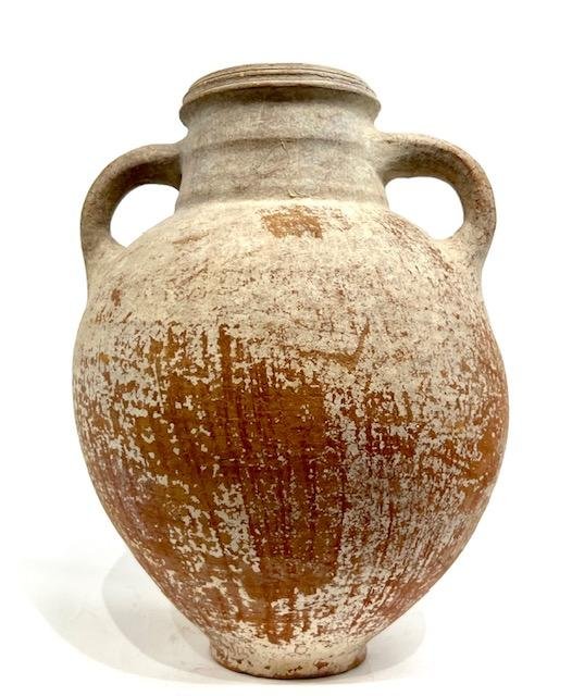 Large Ancient Iron age Jar W/ Red Slip. 13in (1 of 4)
