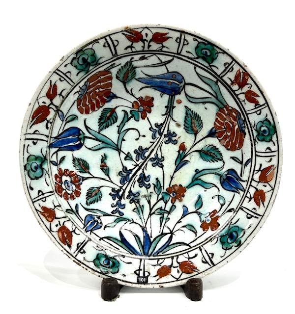 Rare Turkish Ottoman Iznik Ceramic Charger 17th Century (1 of 5)