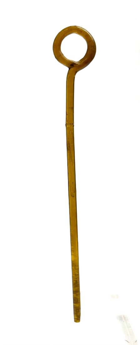 Ancient Roman glass Cosmetic tool.: Ancient Roman glass Cosmetic tool, Ca 1sto3rd century AD, beautiful color, condition attached at the middle. Size: 13.5 cm Ex private NY collecto. This Lot is held at Heritage of Civilization Gallery 