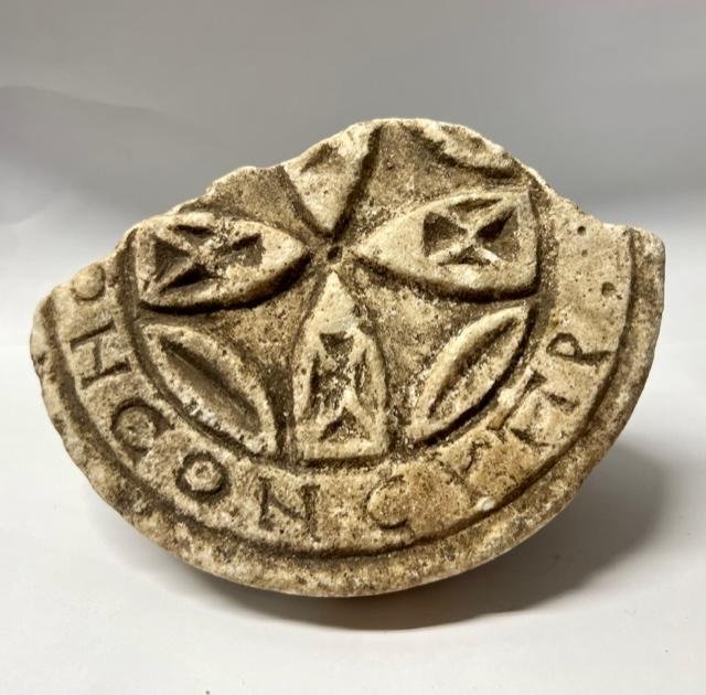 Ancient Byzantine Marble Bread Stamp W cross (1 of 4)
