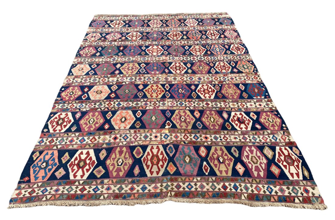 Rare Antique Caucasian Shirvan Signed Kilim 19th Century signed and dated 1301 (1 of 12)