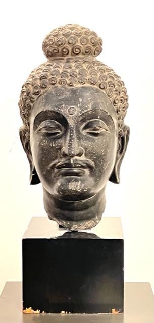 Gandhara schist head of a Buddha. (1 of 5)