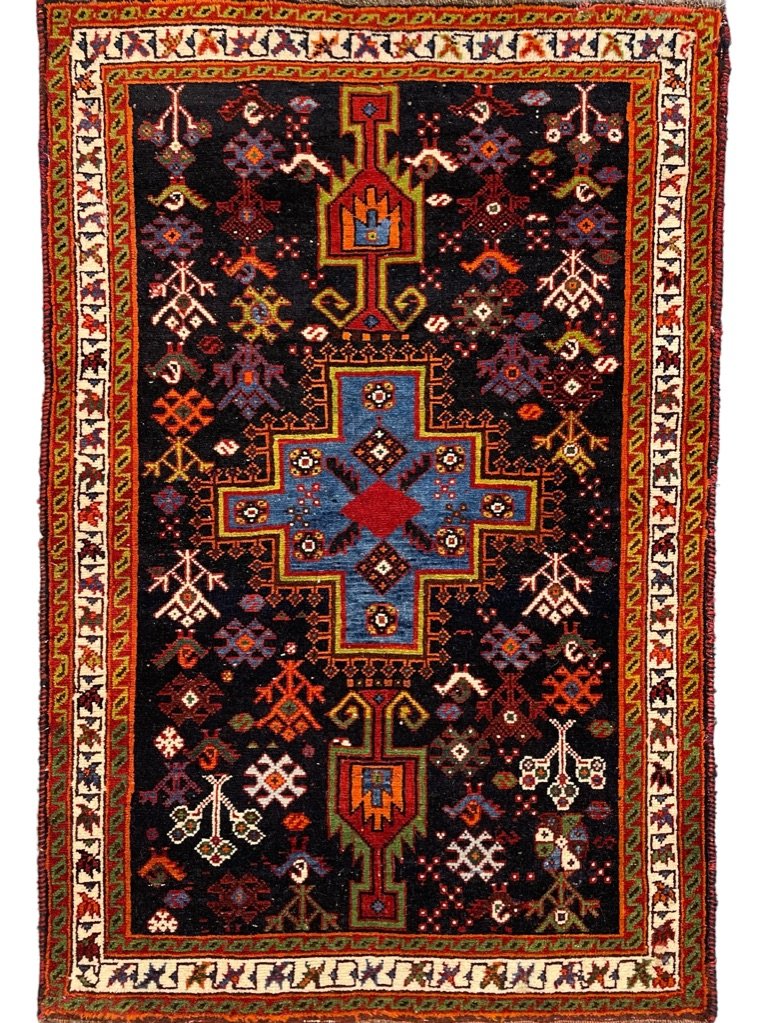 Very Attractive Afshar Small Rug Circa 1950 Wool on Wool Foundation (1 of 5)