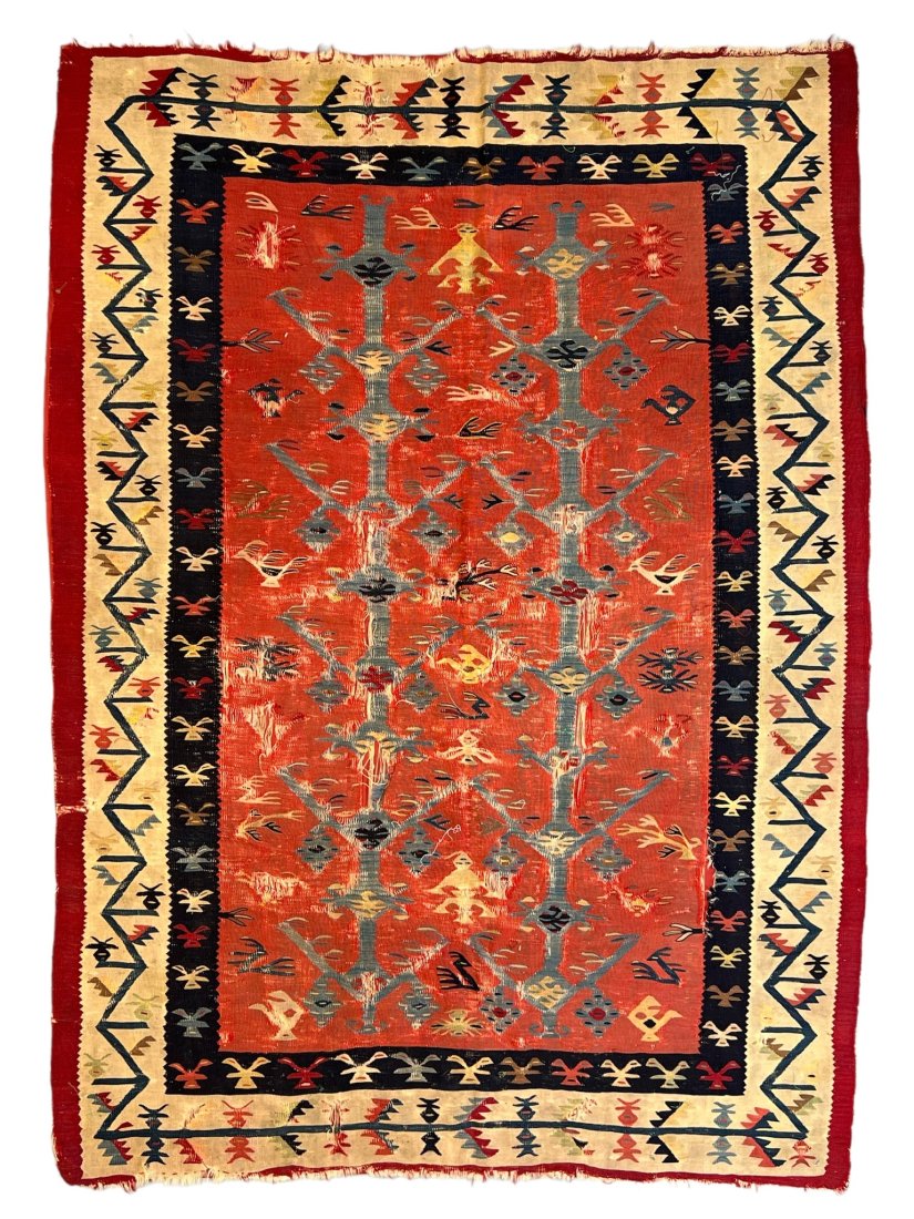 Antique Attractive Large Sarkoy Kilim Wool on Wool foundation Late 19th Century (1 of 6)