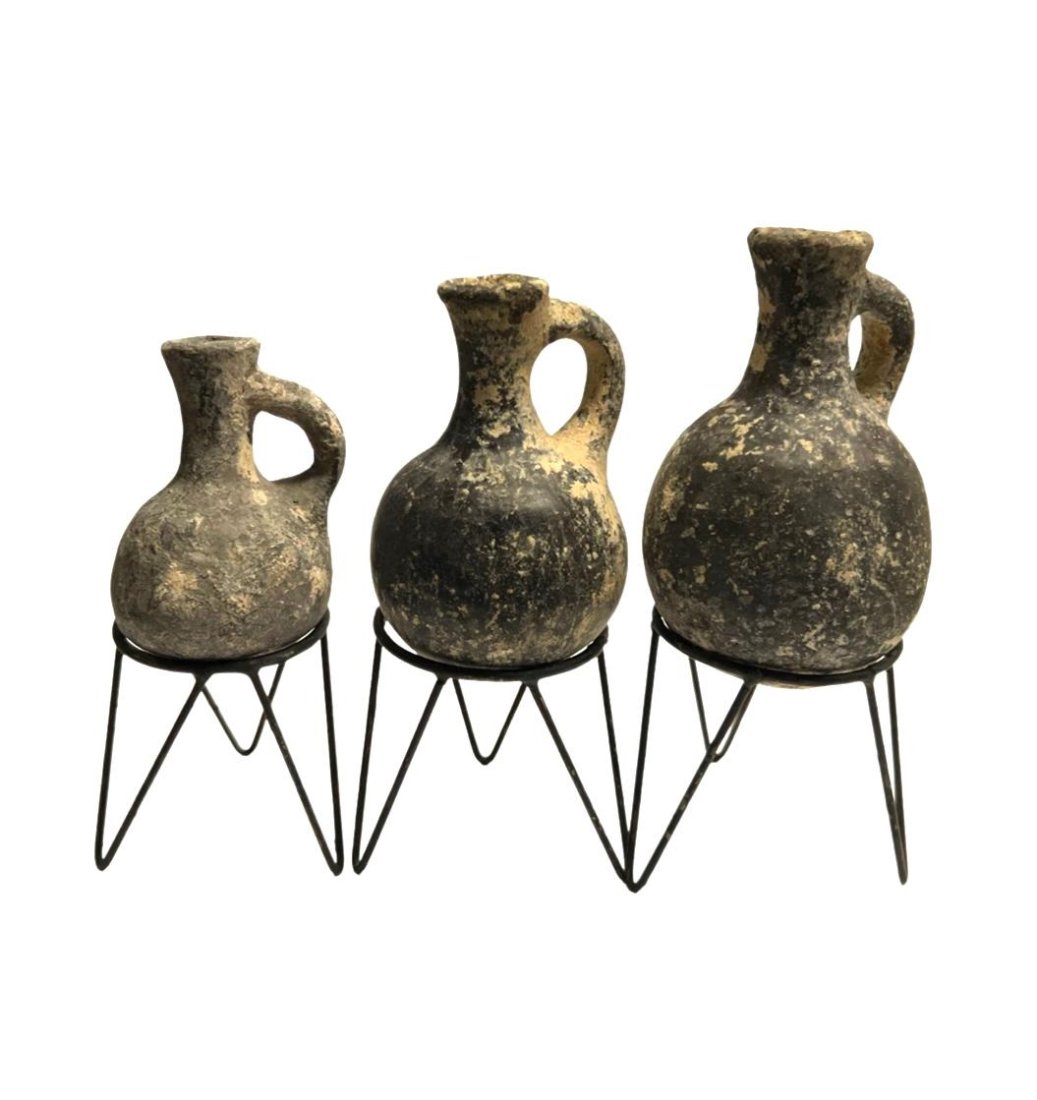 3 Ancient Holy Land, Old Testament Period juglet. (1 of 4)