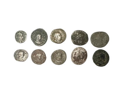 Lot of 10 Ancient Roman Silver Coins Denarius: Lot of 10 Ancient Roman Silver Coins Denarius.