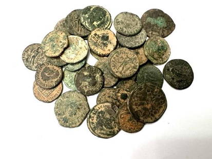 Lot of 30 Ancient Roman Bronze Coins.: Lot of 30 Ancient Roman Bronze Coins.