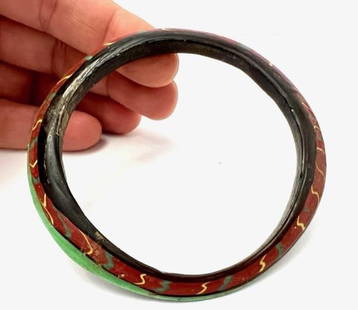 Ancient Roman Mosaic Glass bracelet.: Ancient Roman Mosaic Glass bracelet,1st AD to 3rd century AD, beautiful color and patina. Size: 8.5 cm diameter Ex private NY collection.