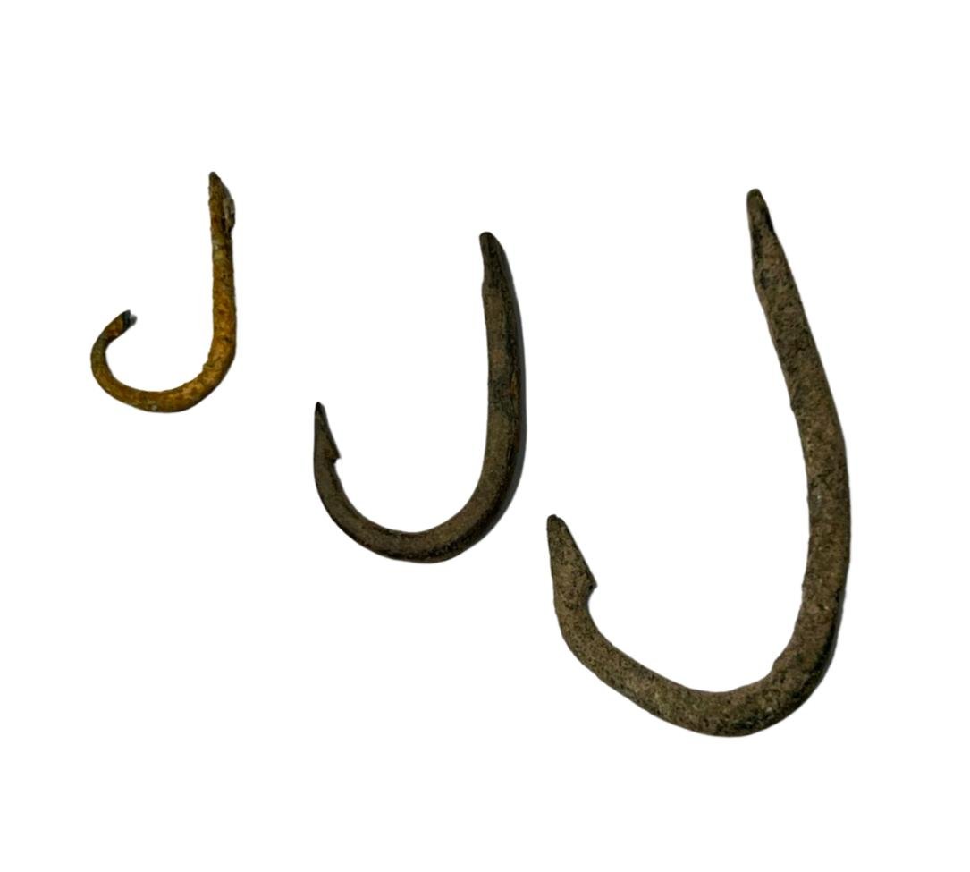 3 Roman bronze fish hooks, (1 of 1)
