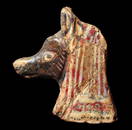 Ancient Egyptian Mosaic Glass Inlay Anubis Head .