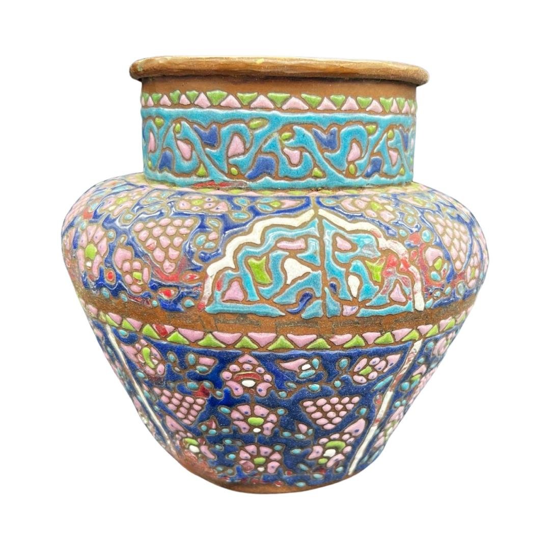 Antique and rare Syrian Enamel Bowl: Antique and rare Syrian Enamel Bowl, Late 19century, Size: 17 cm x 18 cm